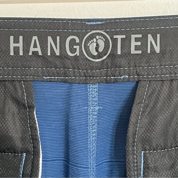 Hang Ten Blue Flat Front Belt Loops Casual Golf Shorts Mens Size 34 - Picture 8 of 14